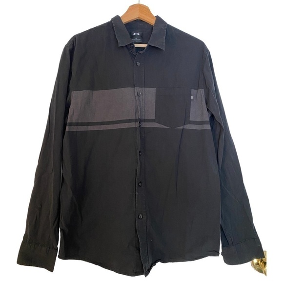 OAKLEY MENS LARGE COLLARED BUTTON DOWN SHIRT - Picture 1 of 3